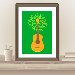 music poster in flat retro style vector