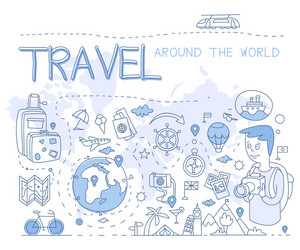 travel around the world vector