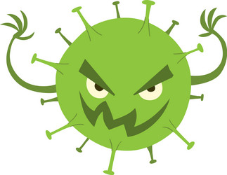 cartoon viruses characters set vector