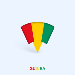 guinea flag map pointer design with shadow vector image