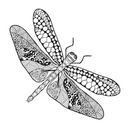 Intricate Dragonfly Pattern Vector Image