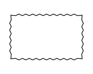 rectangle frame with zigzag edges blank text box vector image