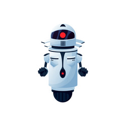 robot android with hands and interface on head vector image