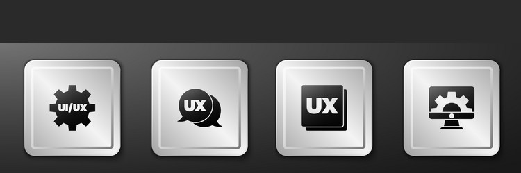 Set ui or ux design and web development icon vector