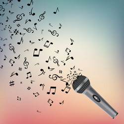 Abstract music background with notes Royalty Free Vector