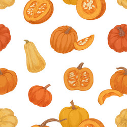 Autumn hand drawn seamless pattern fall Royalty Free Vector