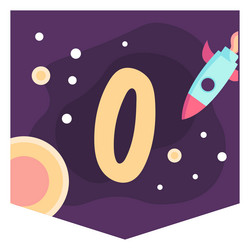 Space number 0 banner vector