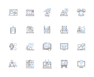 Workshop outline icons collection Royalty Free Vector Image