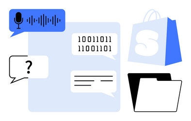 digital communication tools and data management vector image