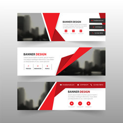 Dynamic Red Polygon Corporate Banner Vector Image