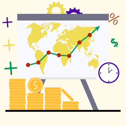 Global growth strategy for business planning vector