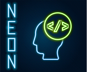 Glowing neon line web design and front end vector