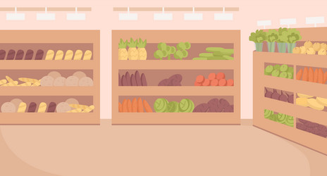 grocery store flat color vector