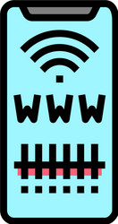 Qr code for search web site color icon vector