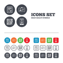 Qr scan code icon boarding pass flight sign vector