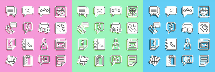 set line file document mail and e-mail telephone vector image