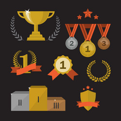 Trophy and awards set vector