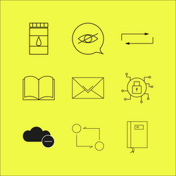 web linear icon set simple outline icons vector image