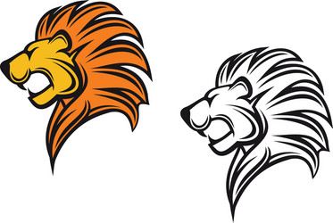 Lion Head Emblem Vector Image