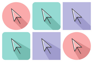 Outlined icon of pointer arrow with parallel vector