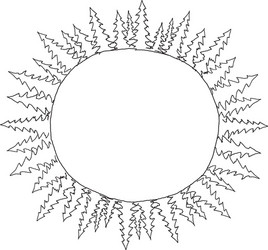Sketch round of spruce trees frame in circle vector