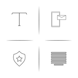 web and text simple linear icon setsimple outline vector image