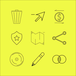 web linear icon set simple outline icons vector image