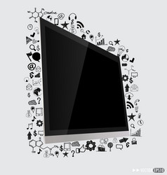 computer display with application icon vector