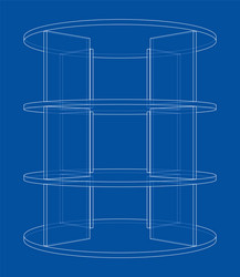 empty showcase outline rendering 3d vector image