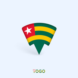 togo flag map pointer design with shadow vector image
