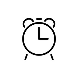 alarm clock icon simple flat style outline vector