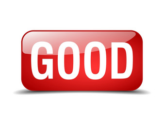 good red square 3d realistic isolated web button vector image