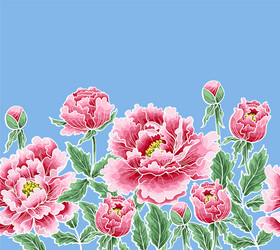 Japanese Peony Floral Pattern Vector Image