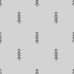 seamless pattern with cute little trees vector