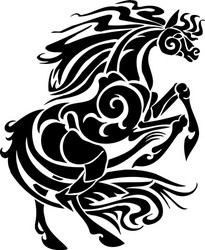 Tribal Horse Artwork Vector Image