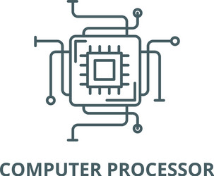 computer processor line icon vector image