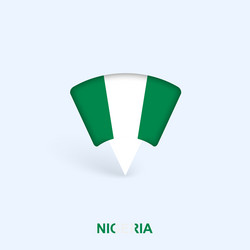 nigeria flag map pointer design with shadow vector image