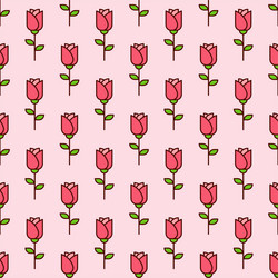 Red rose seamless pattern design Royalty Free Vector Image