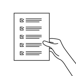 simple checklist or to-do list in thin line hand vector