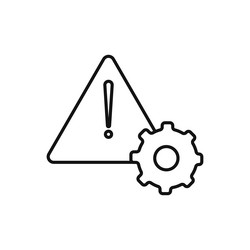 technical warning icon simple thin line vector image