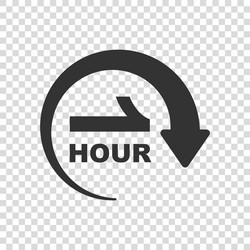 1 hour clock icon in flat style timer countdown vector image