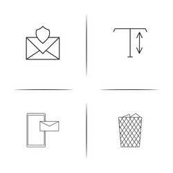 web and text simple linear icon setsimple outline vector image