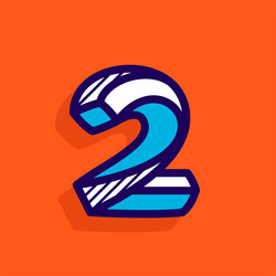 2 logo isometric number two impossible lines vector