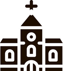 Church building for wedding ceremony glyph icon vector