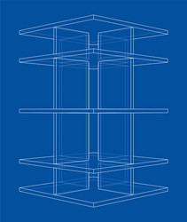 empty showcase outline rendering 3d vector image