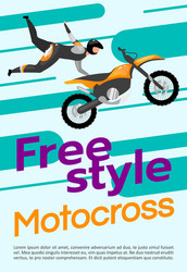 Freestyle motocross poster template extreme sport vector