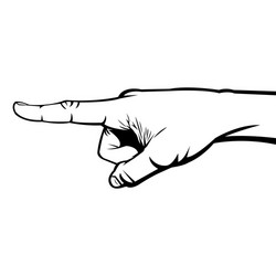 Index finger pointing at something from side view vector