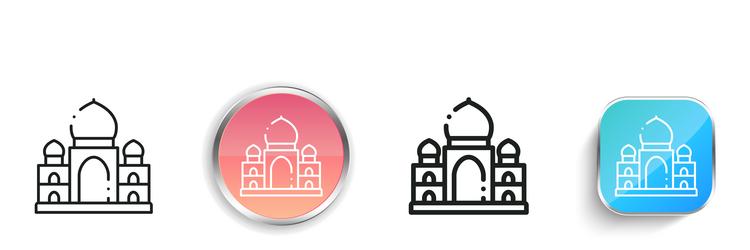 mahal icon thin linear regular and button style vector image