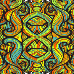 Curl abstract pattern with multicolored waves vector