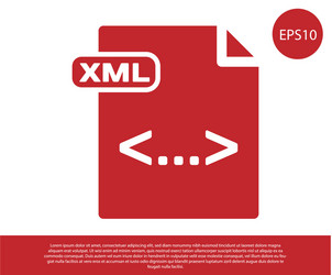 red xml file document download button icon vector image